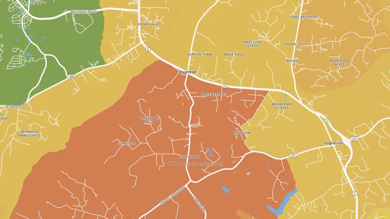 20617, MD Map of Vehicle Theft Rates