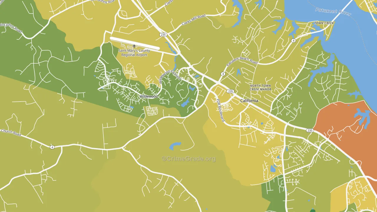 20619, MD Map of Vehicle Theft Rates
