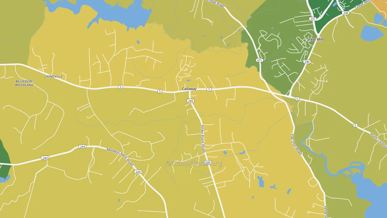 20620, MD Map of Vehicle Theft Rates