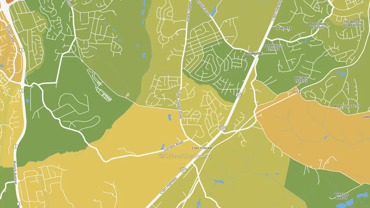 20623, MD Map of Vehicle Theft Rates