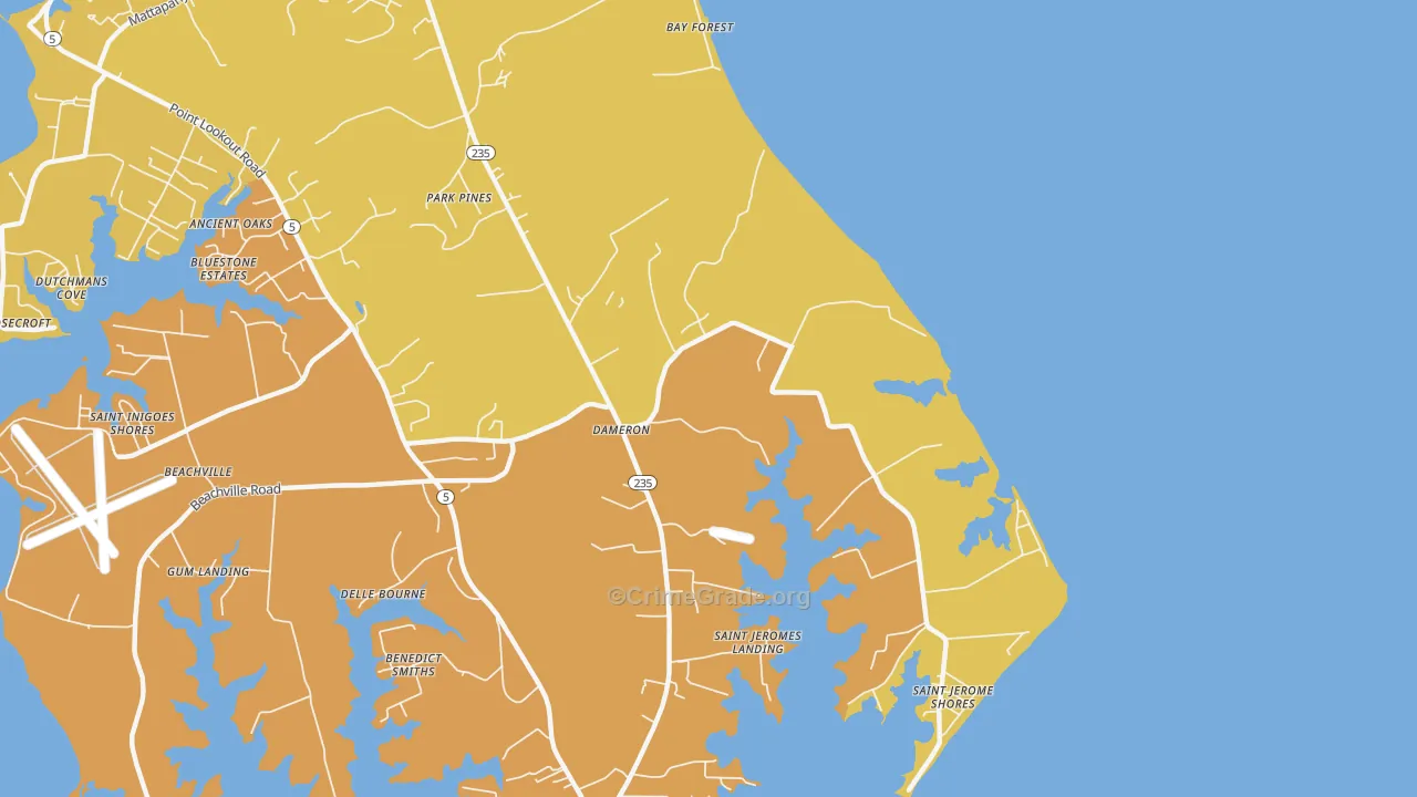 20628, MD Map of Vehicle Theft Rates