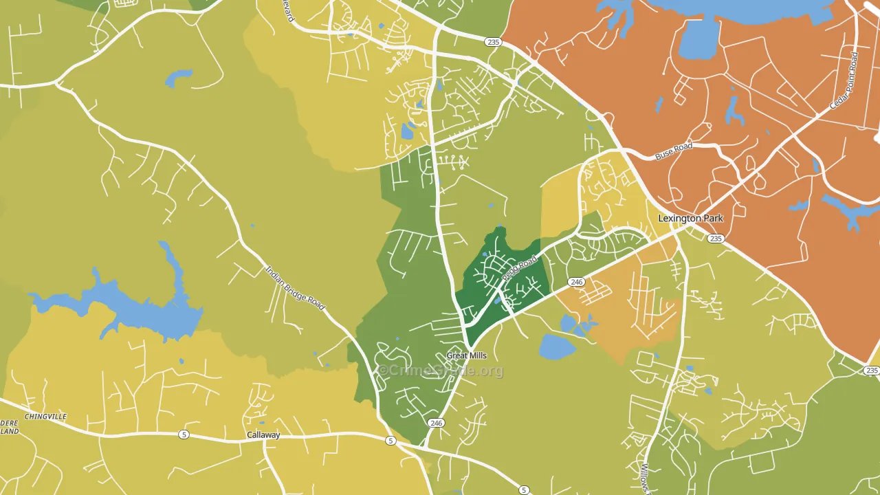 20634, MD Map of Vehicle Theft Rates