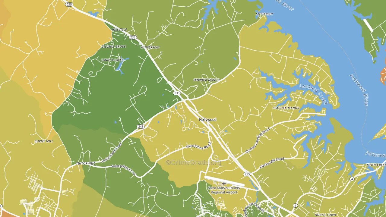 20636, MD Map of Vehicle Theft Rates