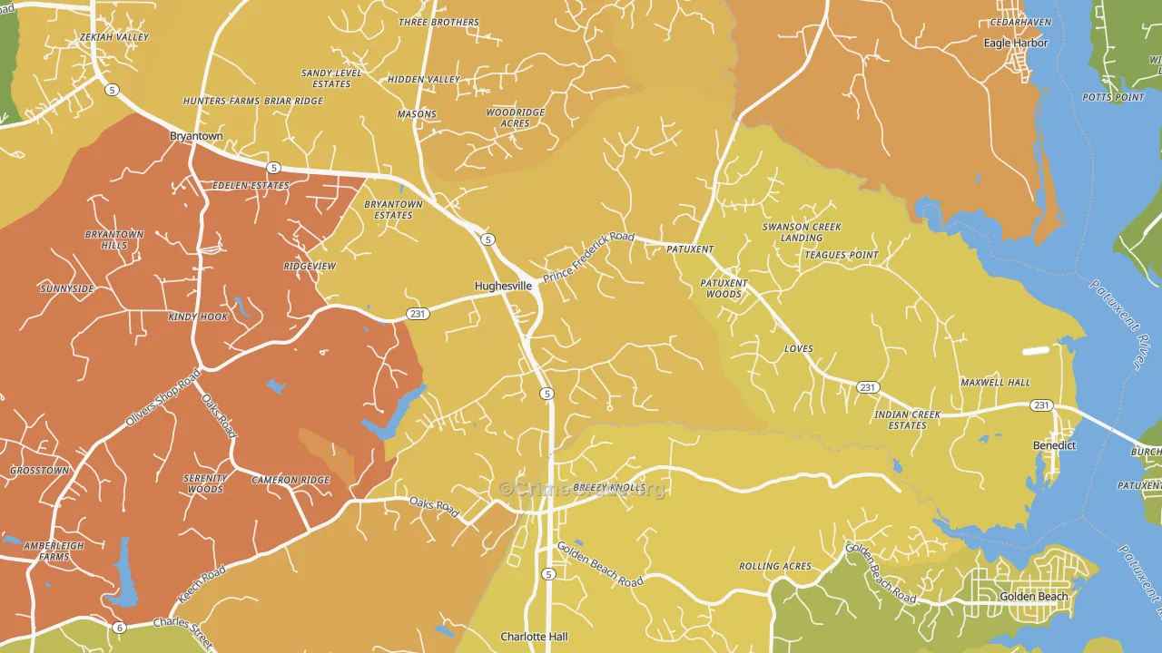 20637, MD Map of Vehicle Theft Rates