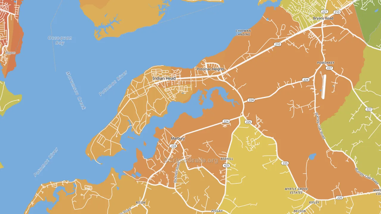 20640, MD Map of Vehicle Theft Rates