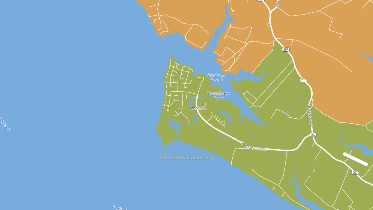 20645, MD Map of Vehicle Theft Rates