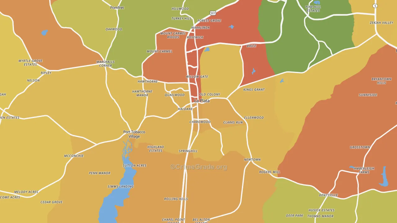 20646, MD Map of Vehicle Theft Rates