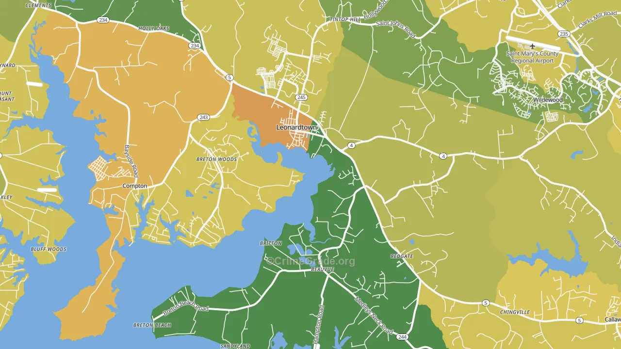 20650, MD Map of Vehicle Theft Rates