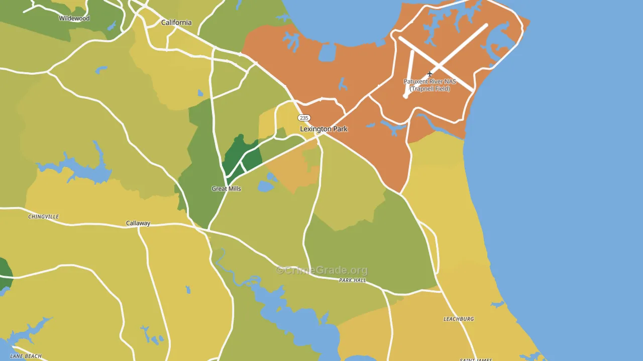 20653, MD Map of Vehicle Theft Rates