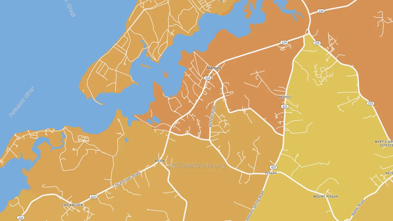 20658, MD Map of Vehicle Theft Rates