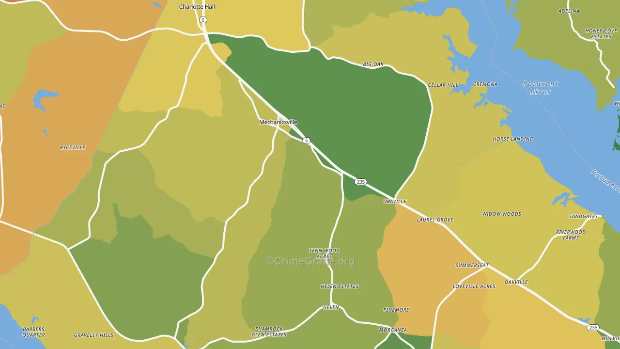 20659, MD Map of Vehicle Theft Rates