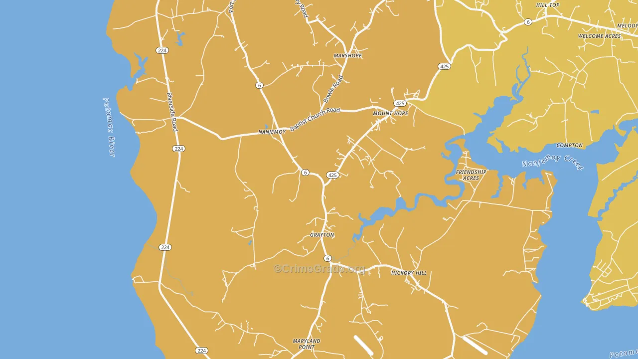 20662, MD Map of Vehicle Theft Rates
