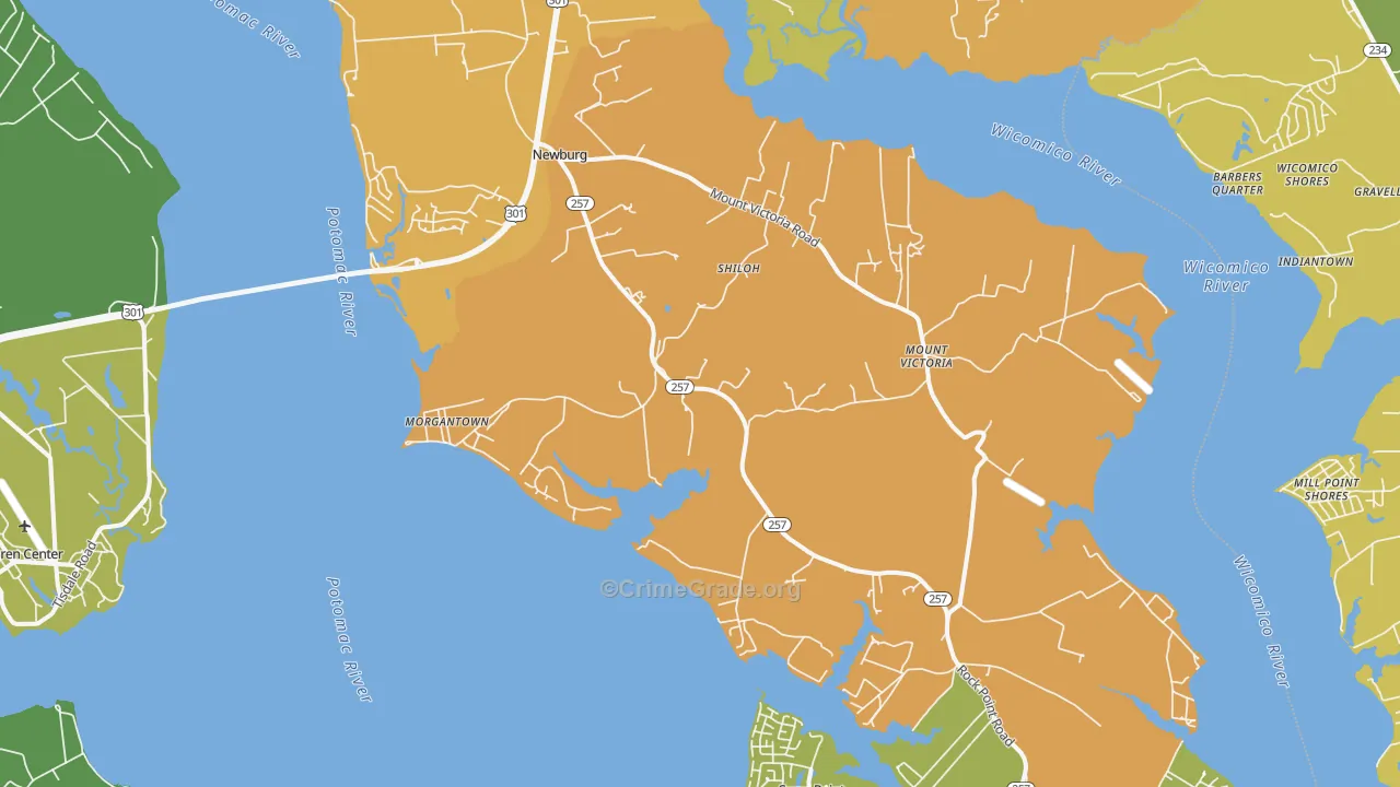 20664, MD Map of Vehicle Theft Rates