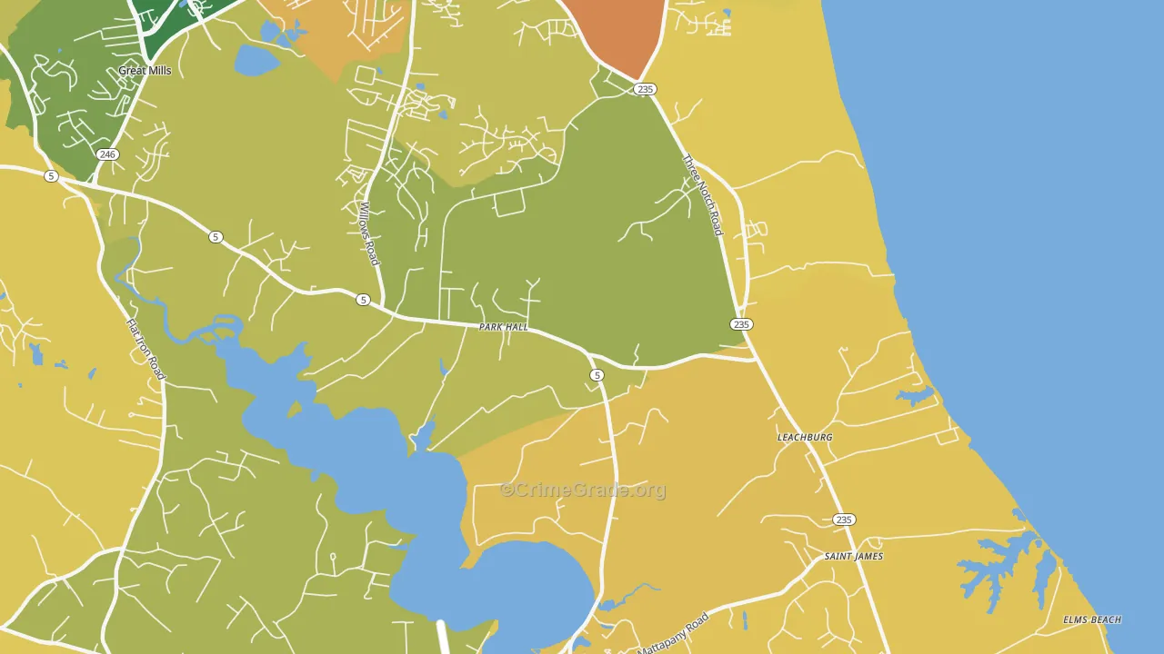 20667, MD Map of Vehicle Theft Rates