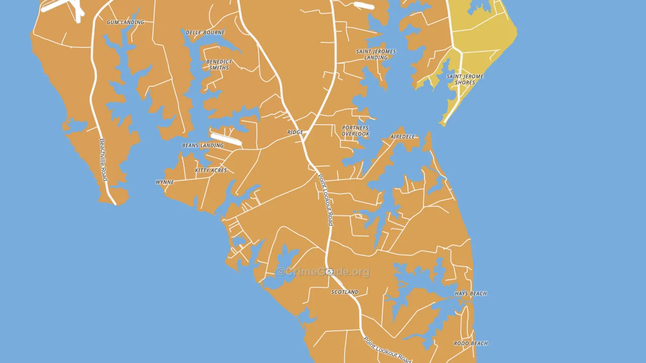 20680, MD Map of Vehicle Theft Rates