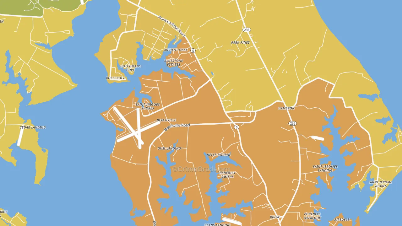 20684, MD Map of Vehicle Theft Rates