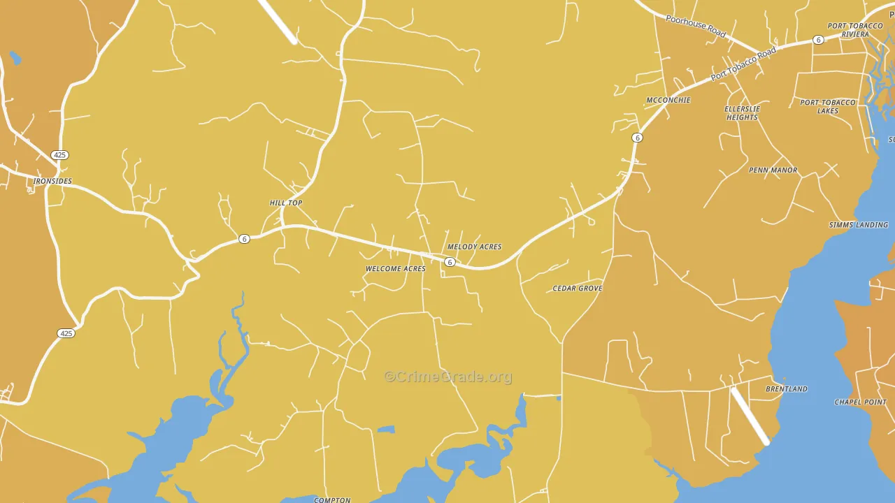 20693, MD Map of Vehicle Theft Rates