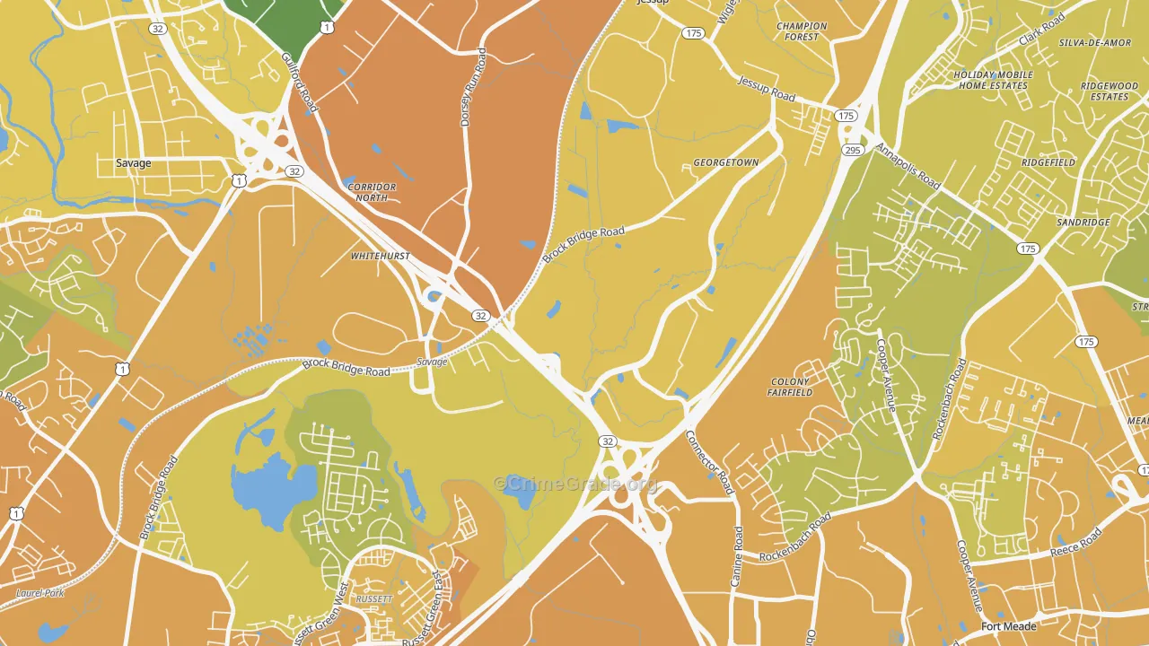 20701, MD Map of Vehicle Theft Rates