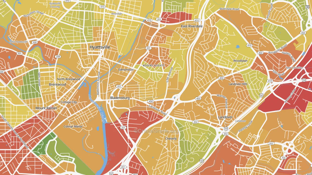 20710, MD Map of Vehicle Theft Rates