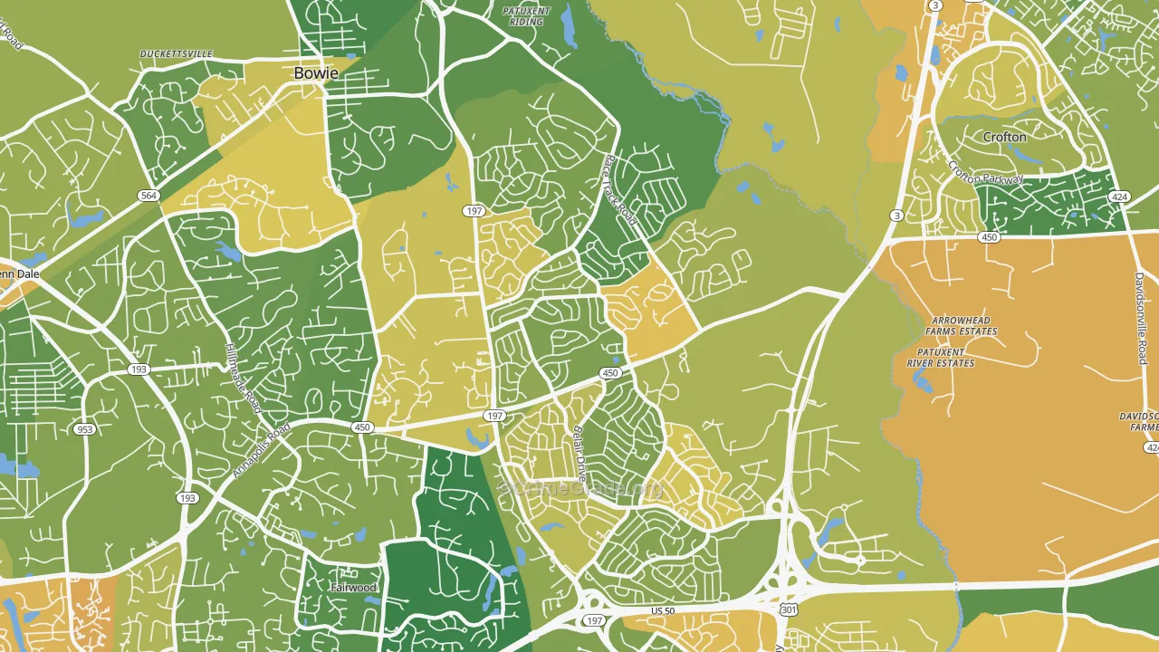 20715, MD Map of Vehicle Theft Rates