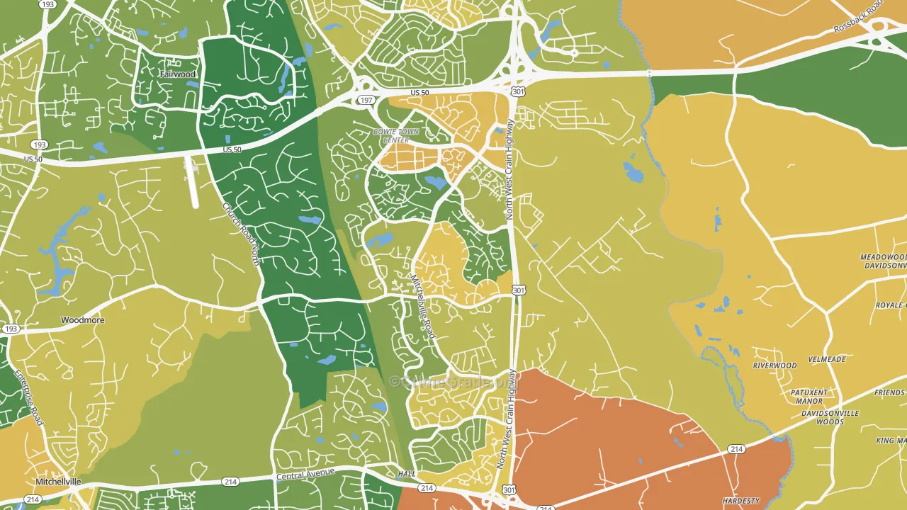 20716, MD Map of Vehicle Theft Rates