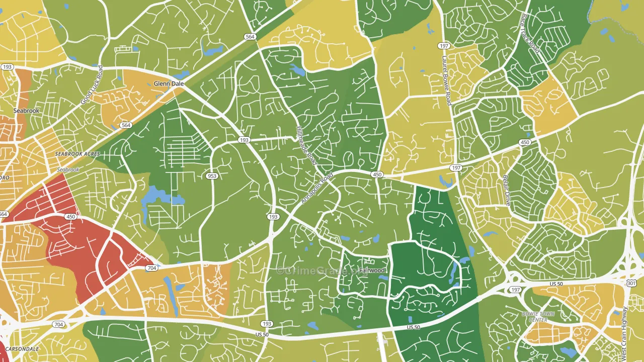 20720, MD Map of Vehicle Theft Rates