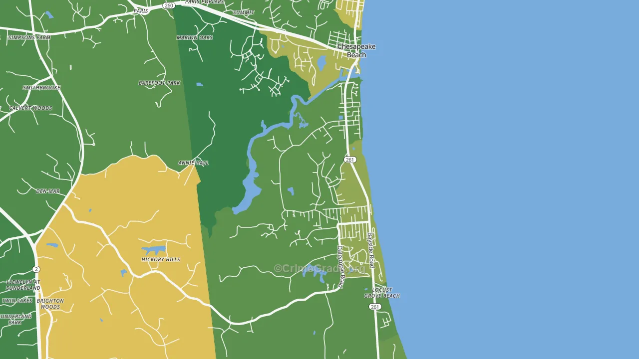 20732, MD Map of Vehicle Theft Rates