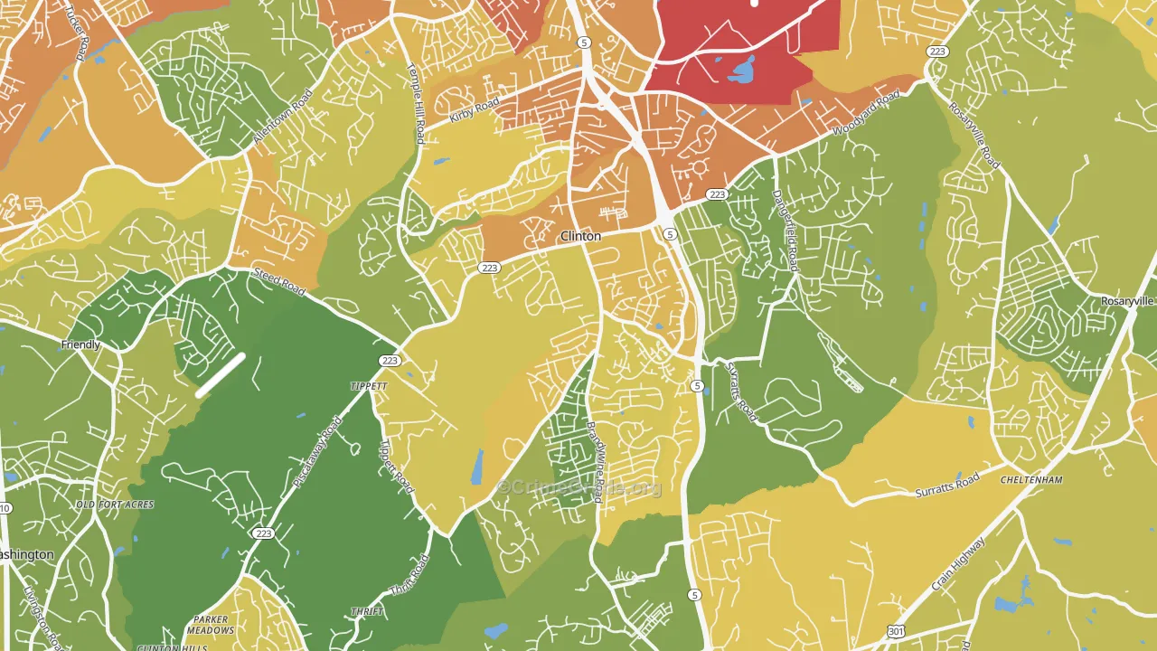 20735, MD Map of Vehicle Theft Rates