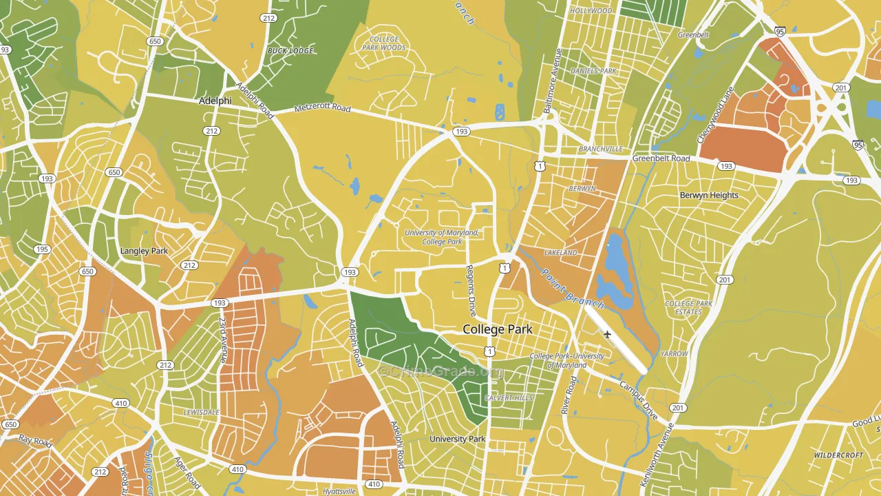 20742, MD Map of Vehicle Theft Rates
