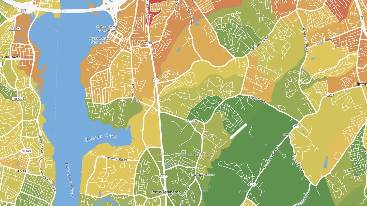 20744, MD Map of Vehicle Theft Rates