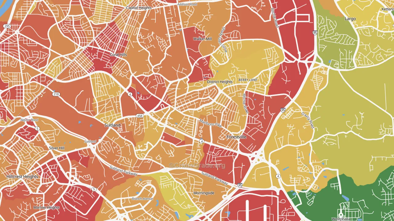 20747, MD Map of Vehicle Theft Rates