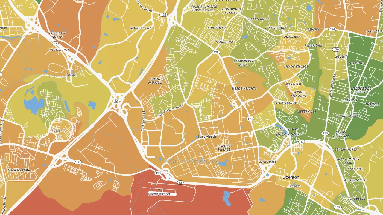 20755, MD Map of Vehicle Theft Rates