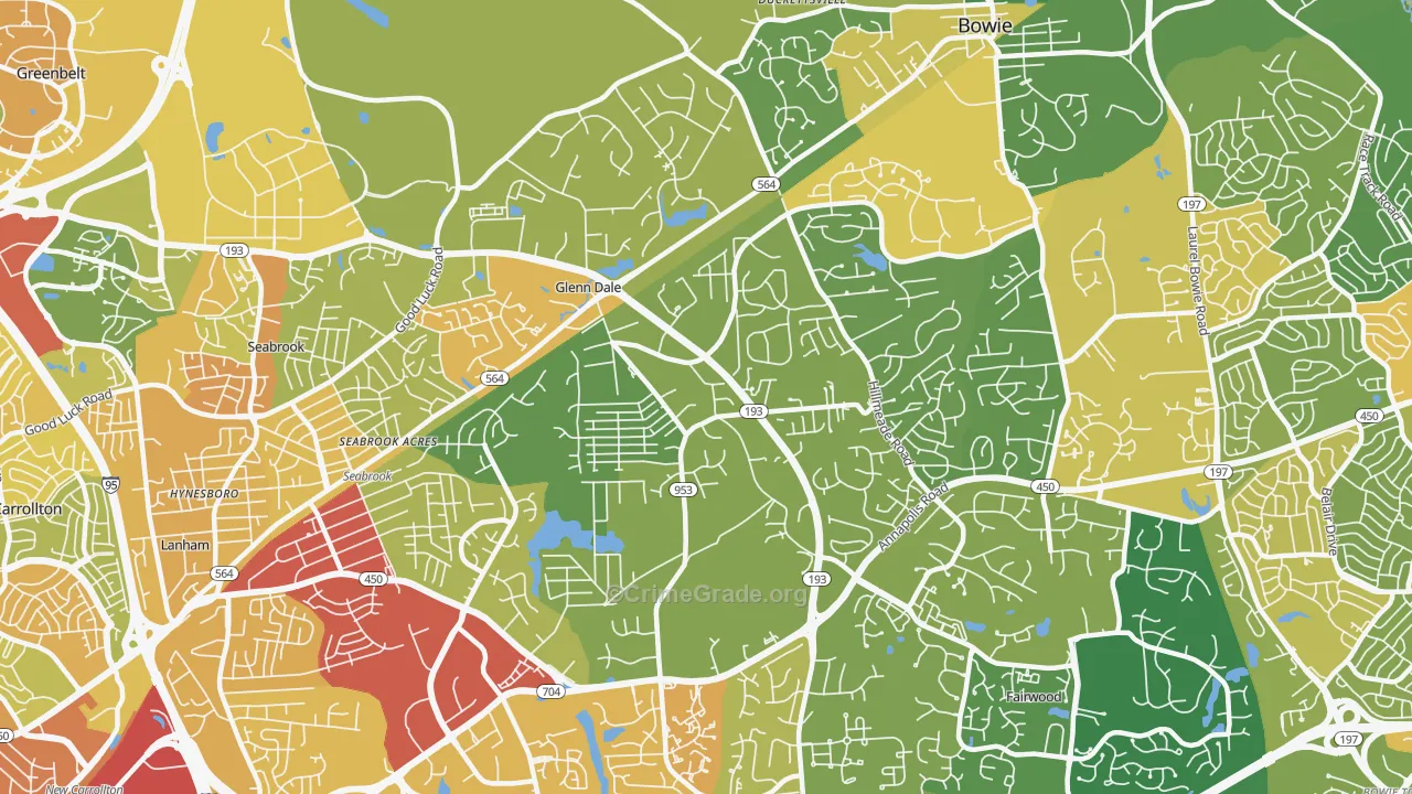 20769, MD Map of Vehicle Theft Rates