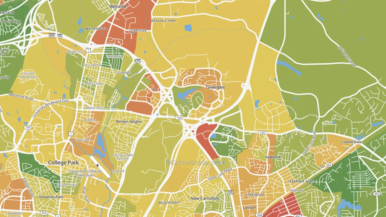 20770, MD Map of Vehicle Theft Rates