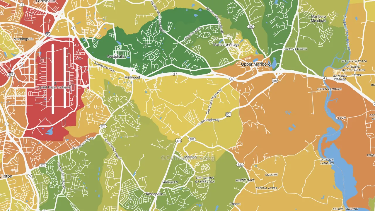 20772, MD Map of Vehicle Theft Rates