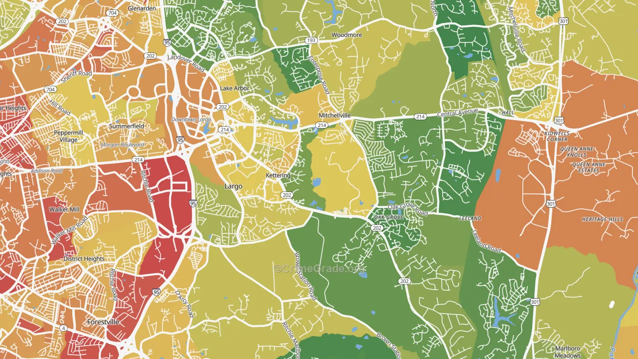 20774, MD Map of Vehicle Theft Rates