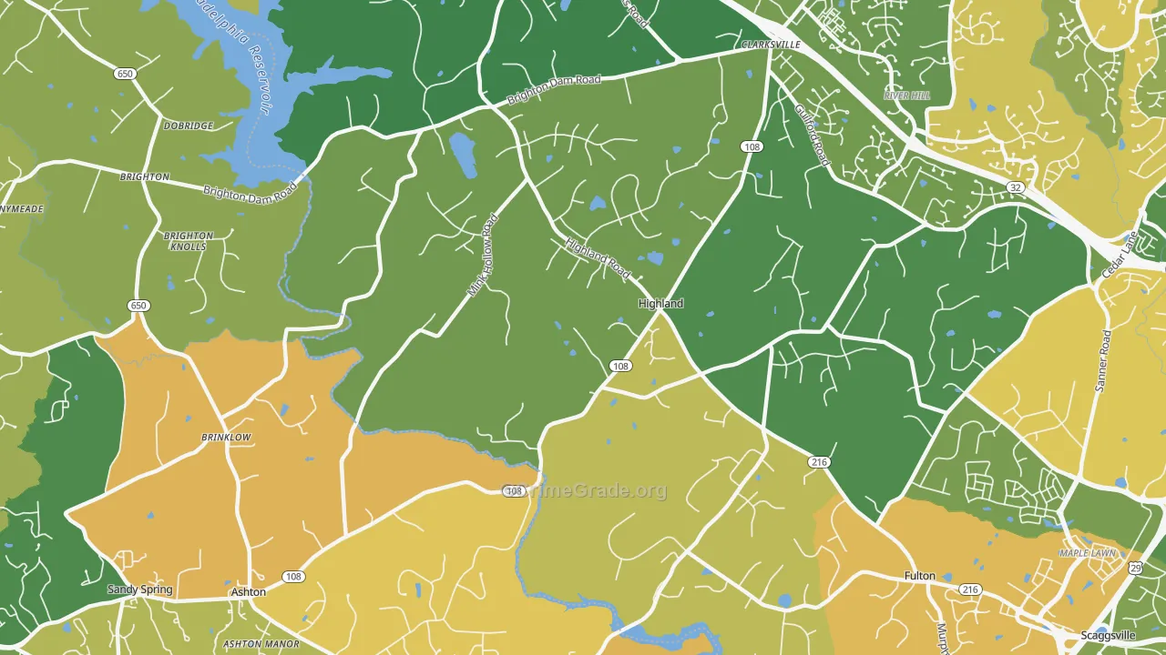 20777, MD Map of Vehicle Theft Rates