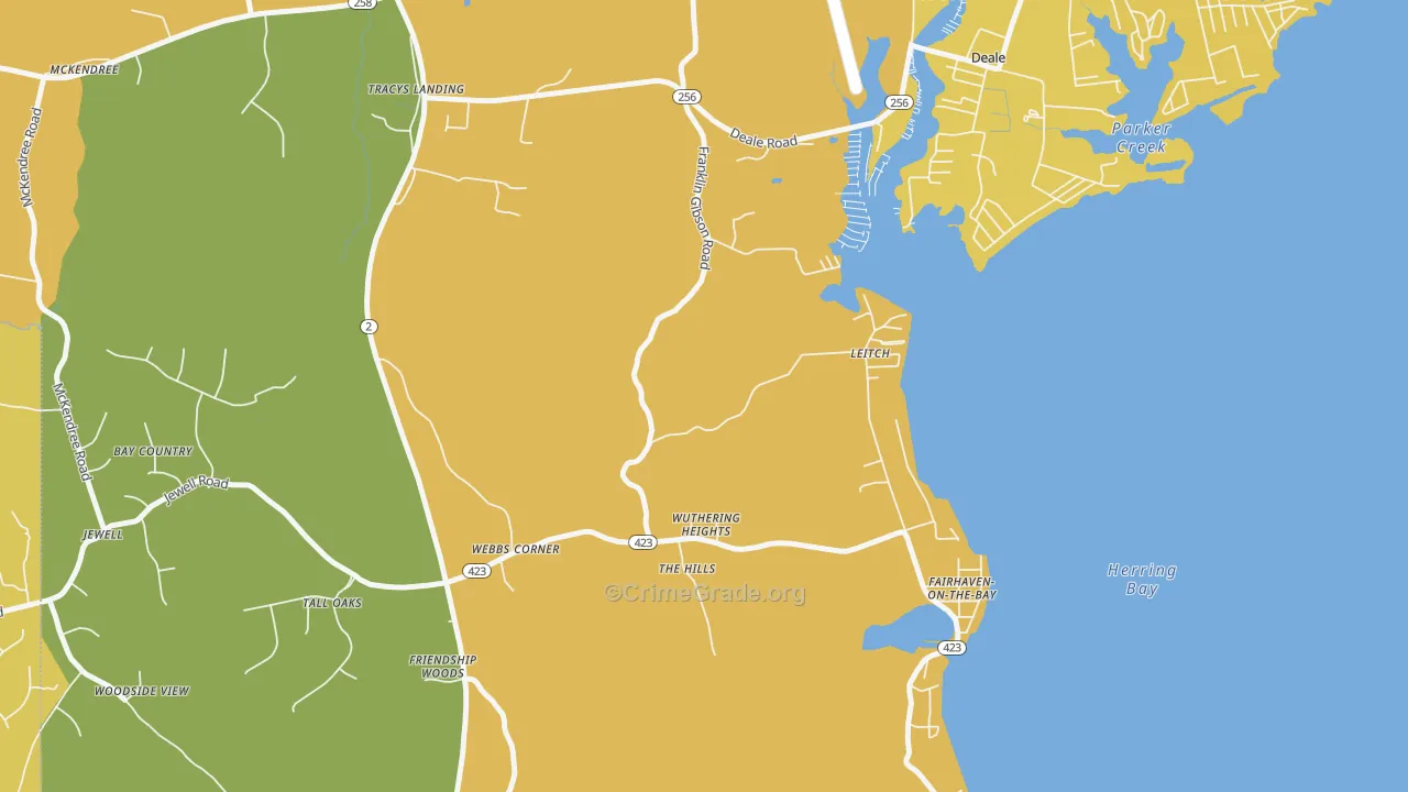 20779, MD Map of Vehicle Theft Rates