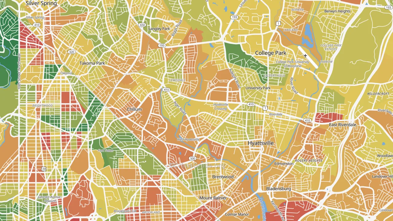 20782, MD Map of Vehicle Theft Rates