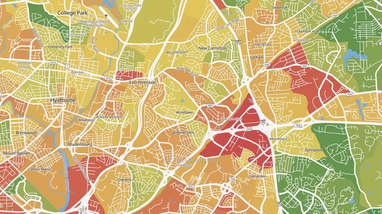 20784, MD Map of Vehicle Theft Rates