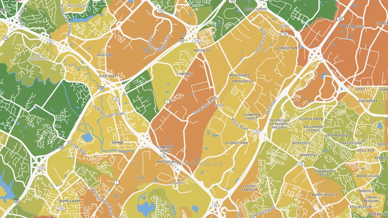 20794, MD Map of Vehicle Theft Rates