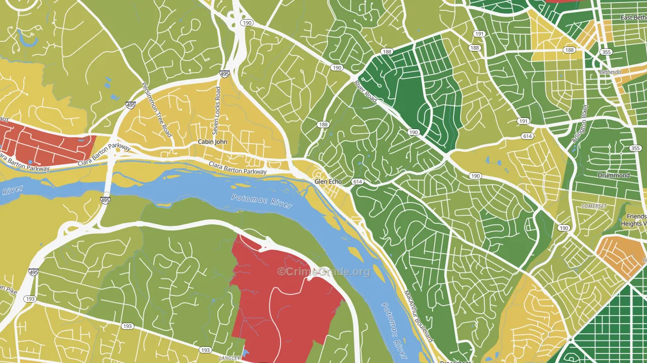 20812, MD Map of Vehicle Theft Rates
