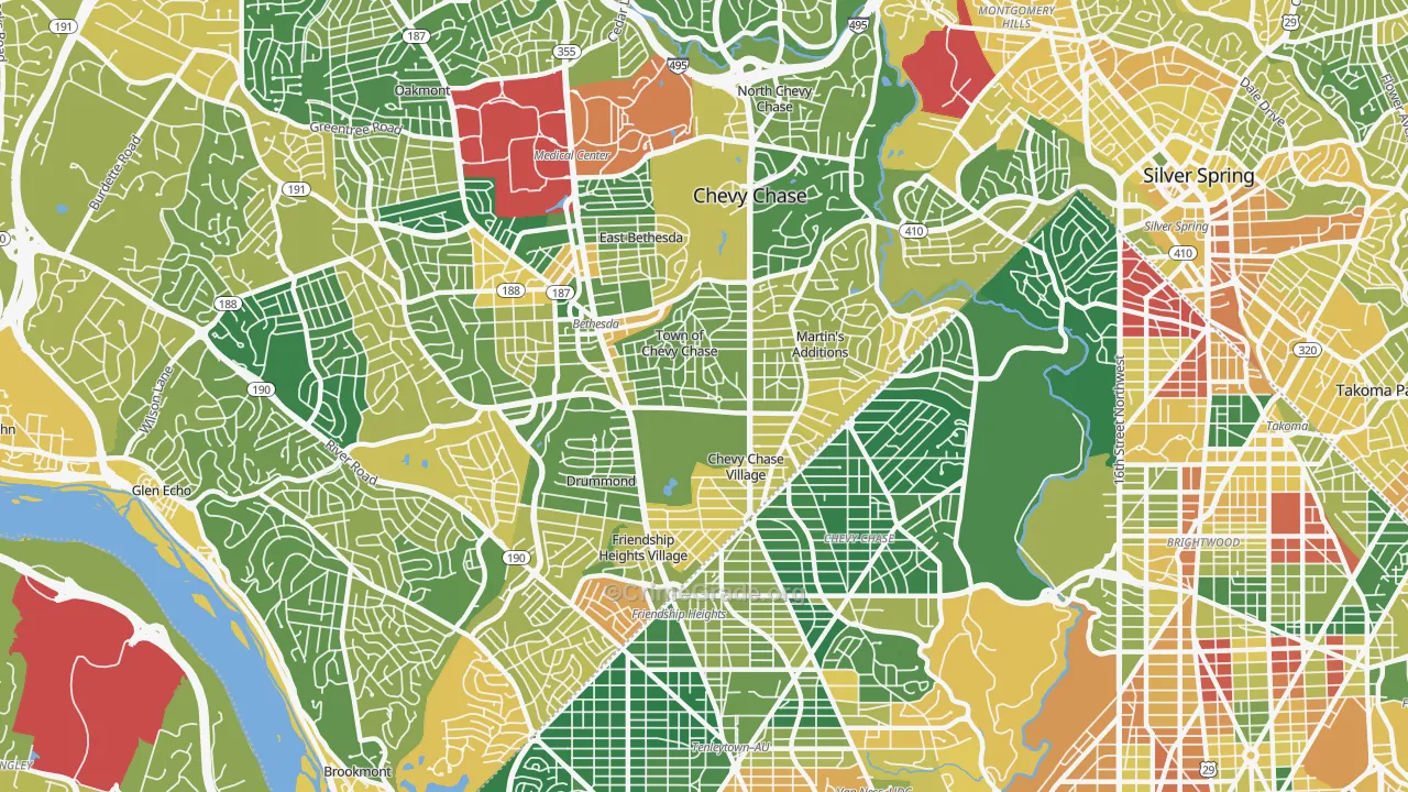 20815, MD Map of Vehicle Theft Rates