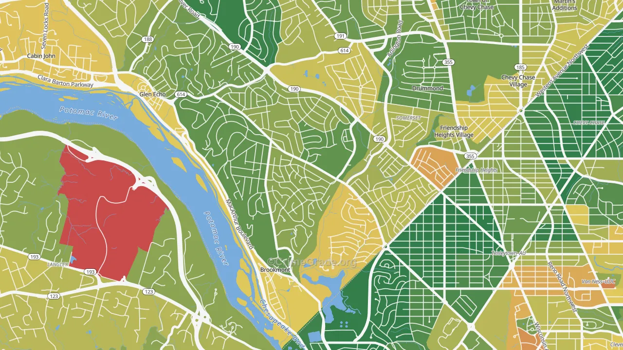 20816, MD Map of Vehicle Theft Rates