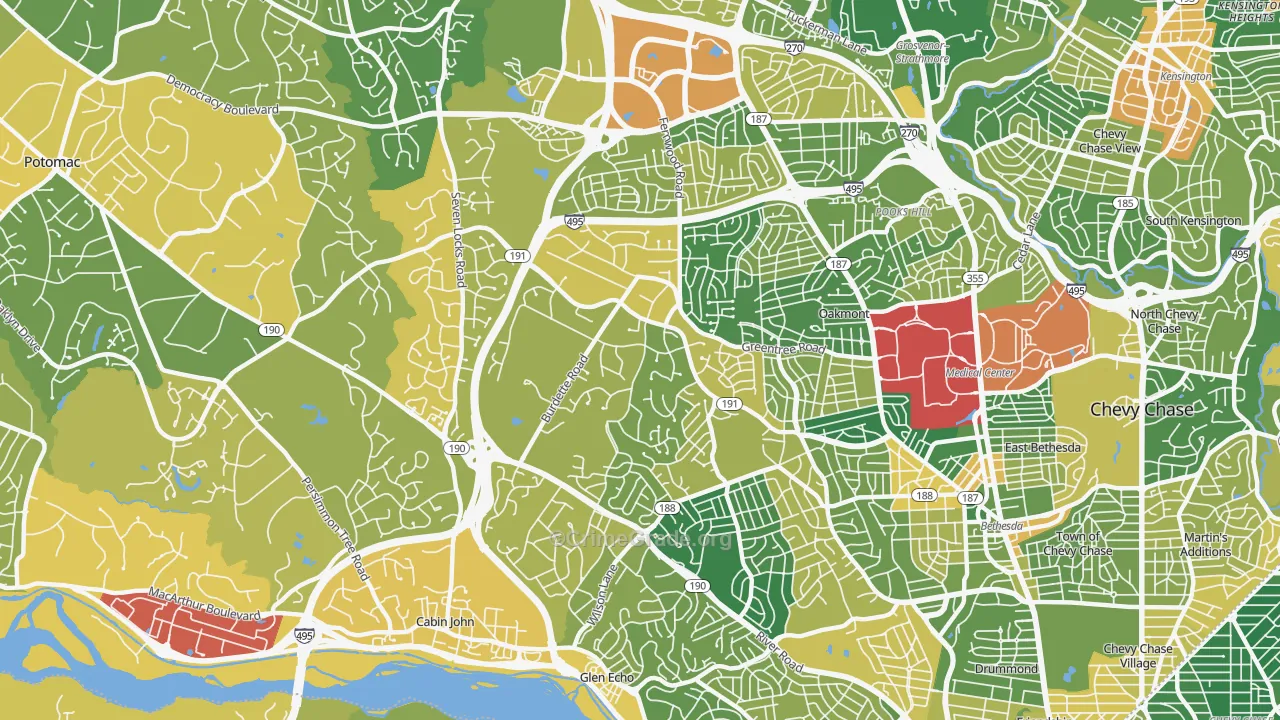 20817, MD Map of Vehicle Theft Rates