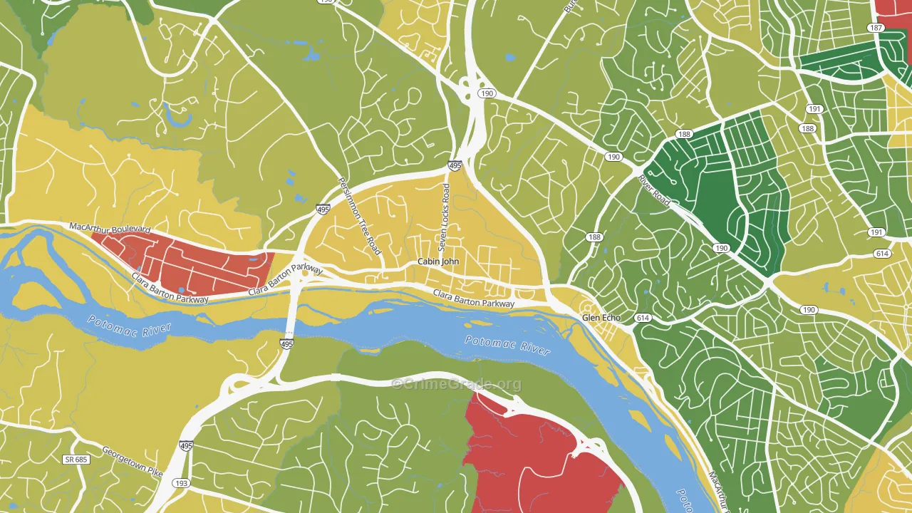 20818, MD Map of Vehicle Theft Rates