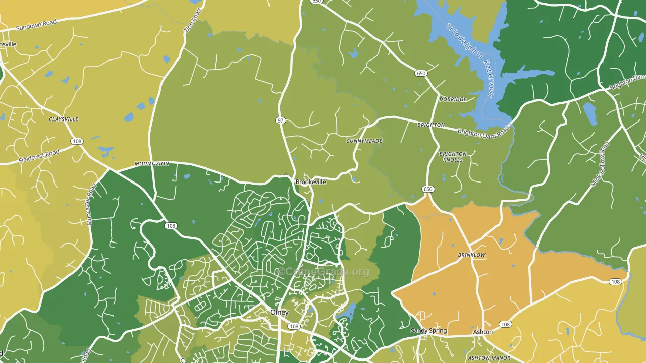 20833, MD Map of Vehicle Theft Rates