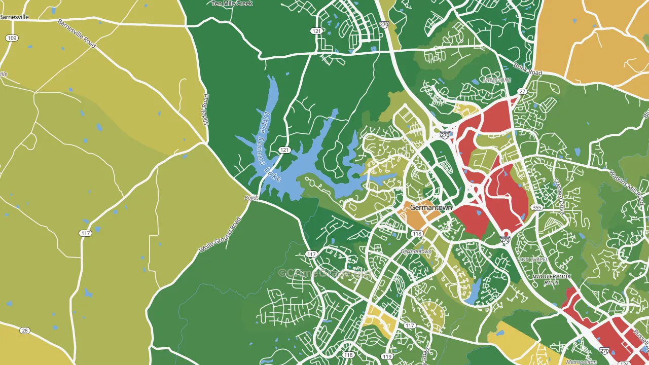 20841, MD Map of Vehicle Theft Rates