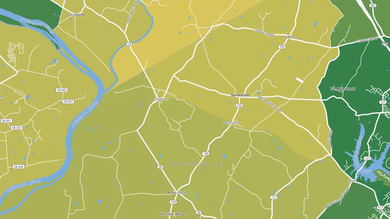 20842, MD Map of Vehicle Theft Rates
