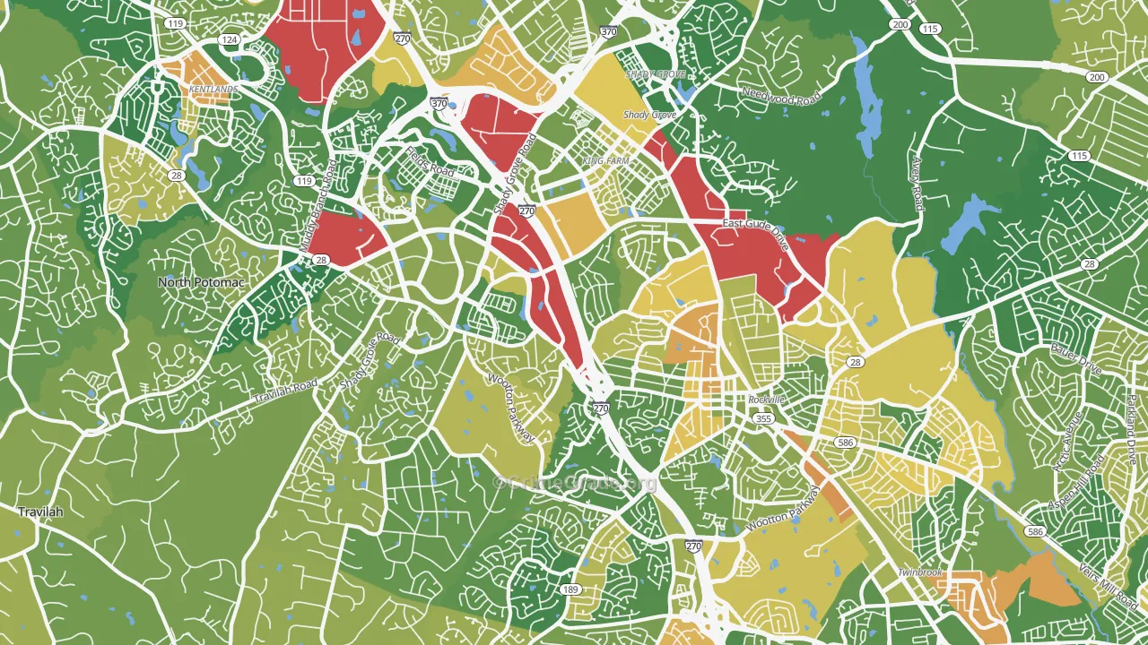 20850, MD Map of Vehicle Theft Rates